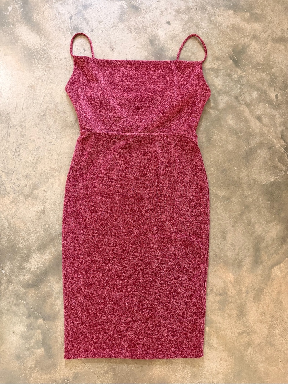 Haley & June Berry Metallic Cowl Neck Midi Dress Shimmer Spaghetti Strap L - Picture 4 of 13